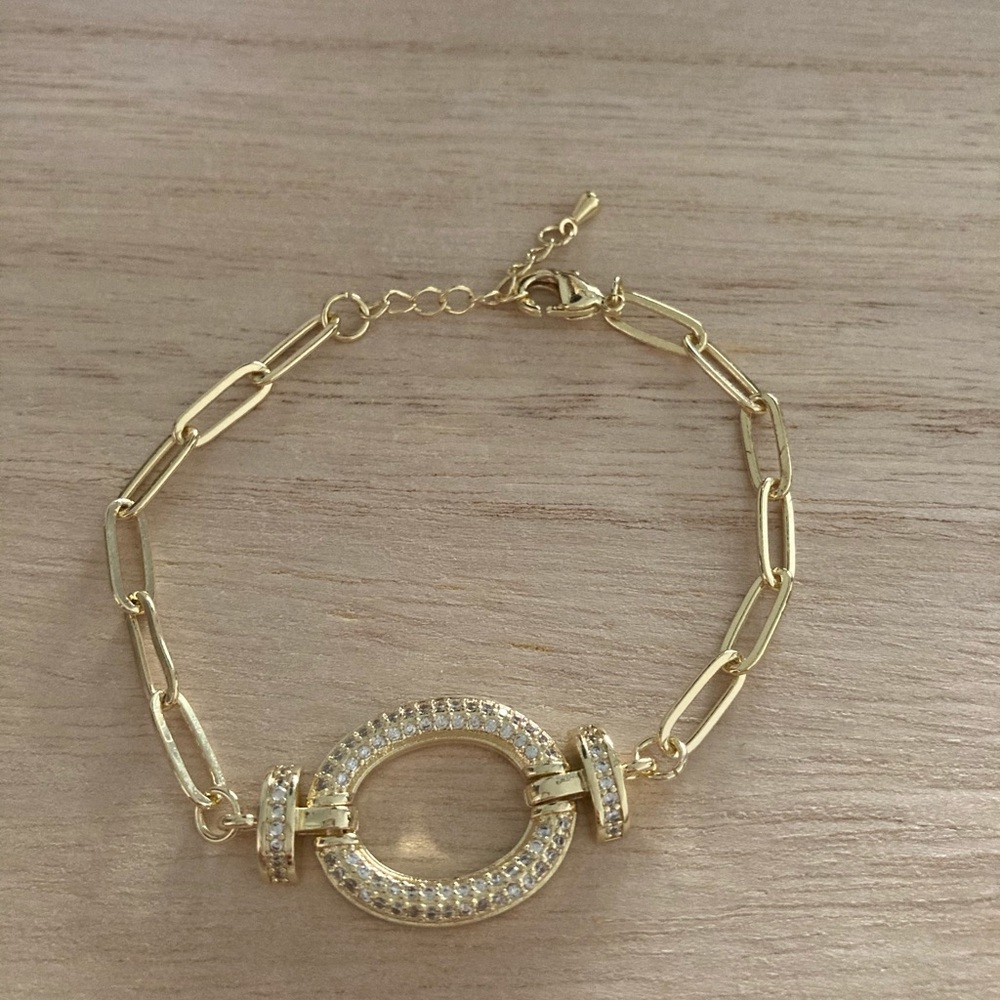 18k gold plated bracelet - paperclip bracelet